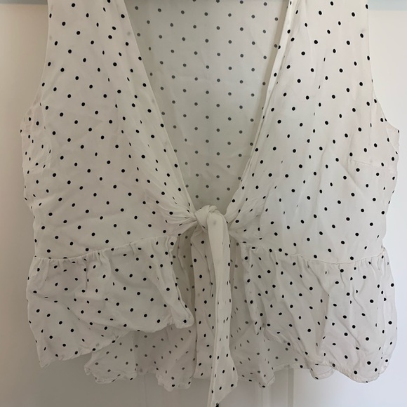 Blue Blush polka dot tie tank top - Picture 2 of 3